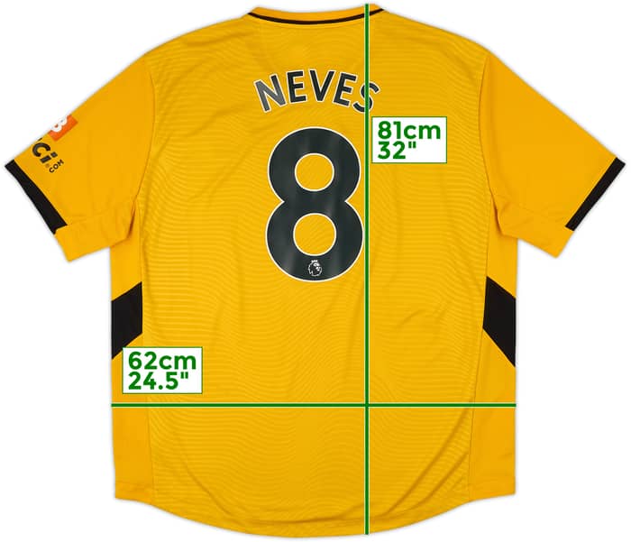 2021-22 Wolves Home Shirt Neves #8 - 8/10 - (XXL)