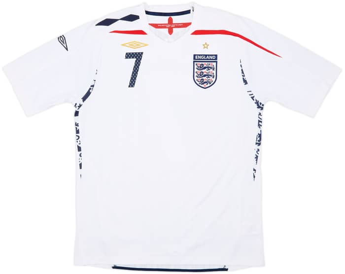 2007-09 England Home Shirt Beckham #7 - 7/10 - (L)