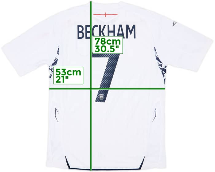 2007-09 England Home Shirt Beckham #7 - 7/10 - (L)
