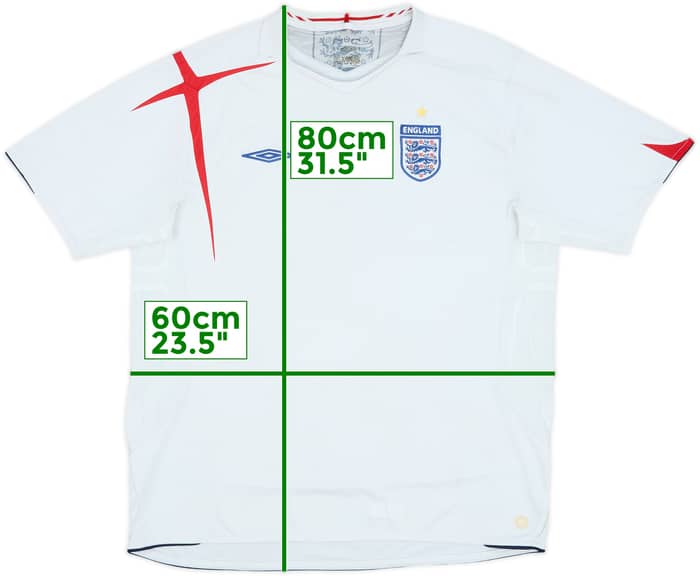 2005-07 England Home Shirt - 4/10 - (XXL)