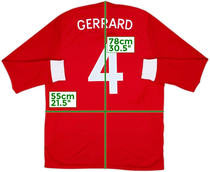 2010-11 England Away L/S Shirt Gerrard #4 - 6/10 - (L)