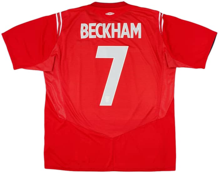 2004-06 England Away Shirt Beckham #7 - 7/10 - (XL)