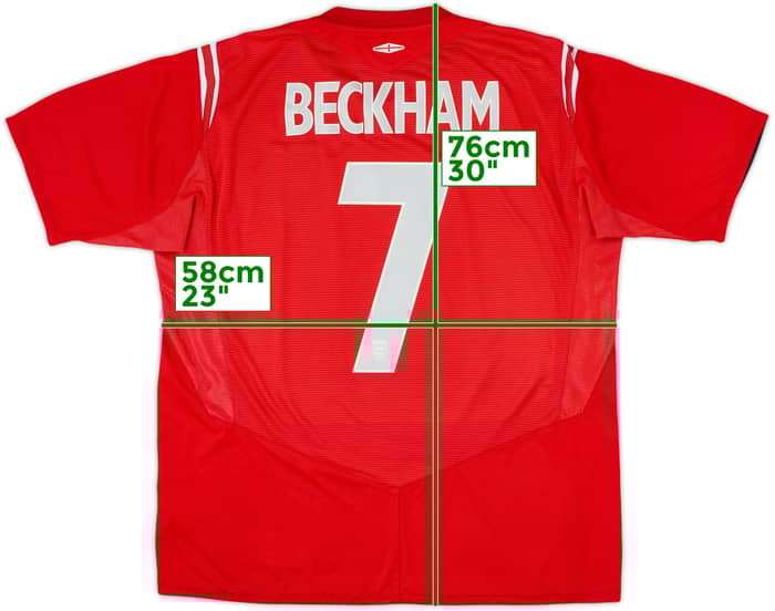 2004-06 England Away Shirt Beckham #7 - 7/10 - (XL)