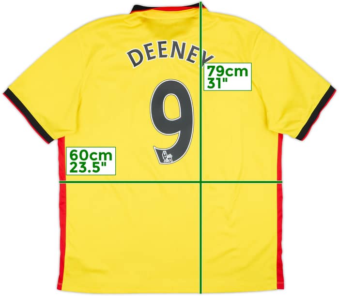 2016-17 Watford Home Shirt Deeney #9 - 8/10 - (XL)