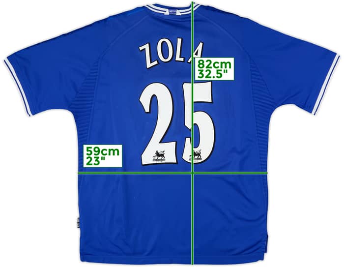 1999-01 Chelsea Home Shirt Zola #25 - 7/10 - (XL)