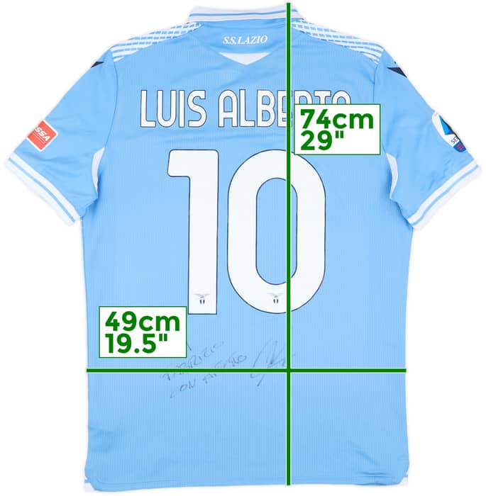 2020-21 Lazio Match Issue Signed Home Shirt Luis Alberto #10