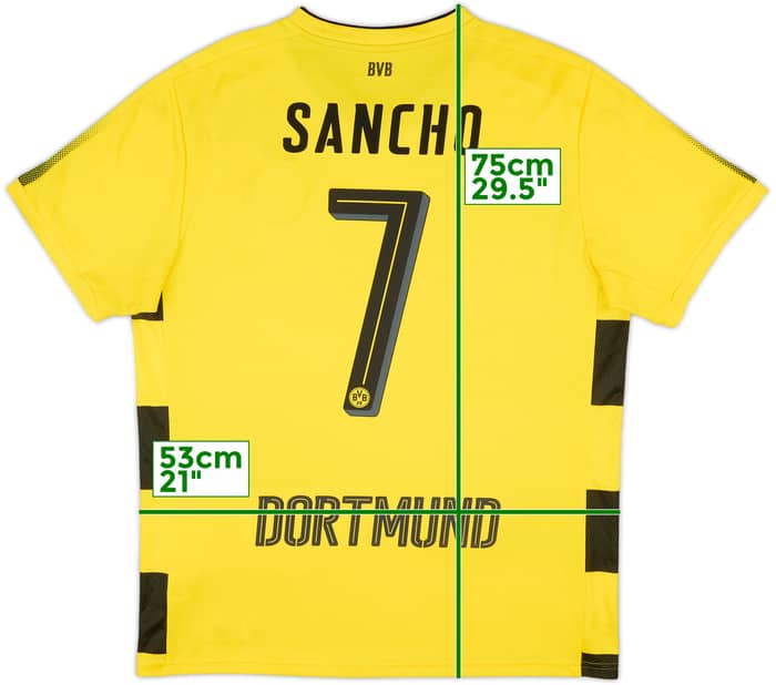2017-18 Borussia Dortmund Home Shirt Sancho #7 - 8/10 - (L)