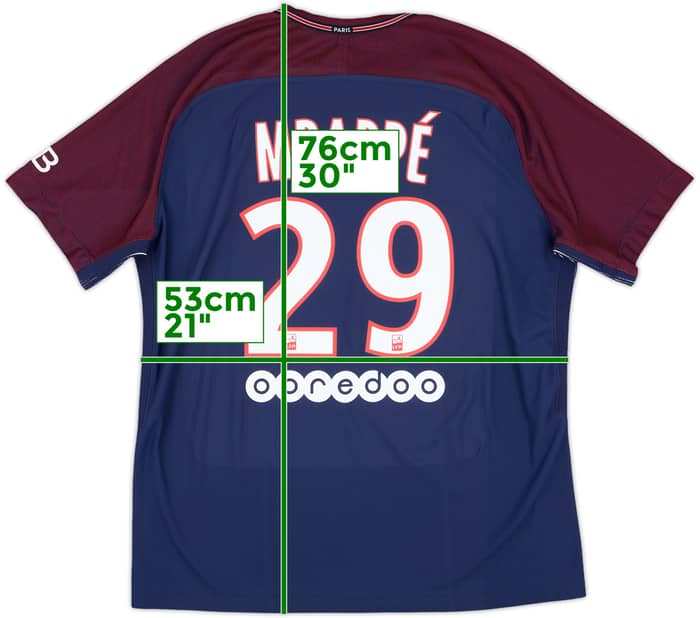 2017-18 Paris Saint-Germain Authentic Home Shirt Mbappe #29 - 8/10 - (XL)