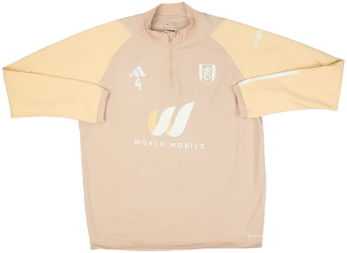 2023-24 Fulham Player Issue adidas 1/4 Zip Sweat Top #4 - 8/10 - (XL)
