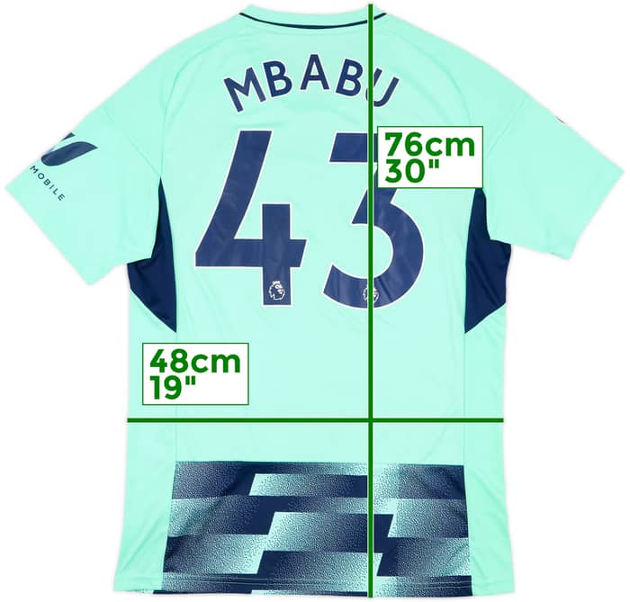 2022-23 Fulham Match Issue Away Shirt Mbabu #43