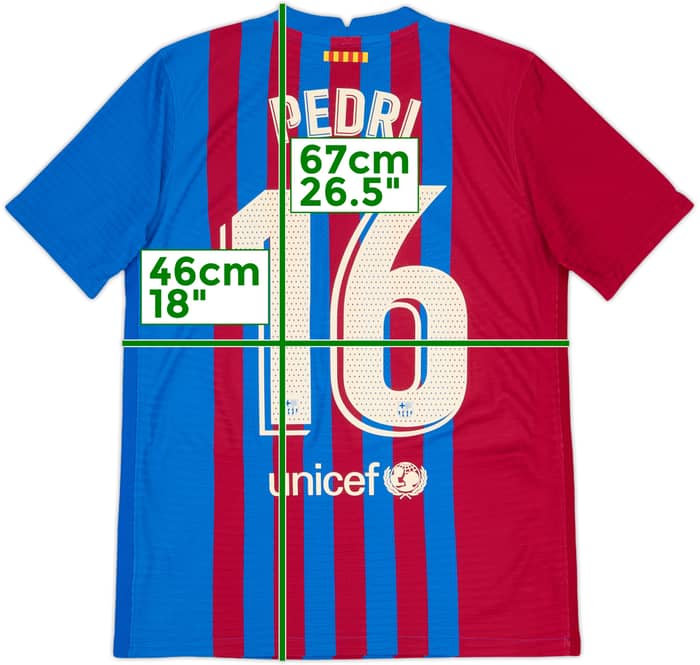 2021-22 Barcelona Authentic Home Shirt Pedri #16 - 8/10 - (XL.Boys)