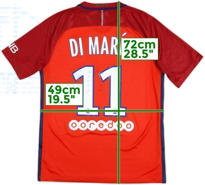 2016-17 Paris Saint-Germain Away Shirt Di Maria #11 - 7/10 - (M)