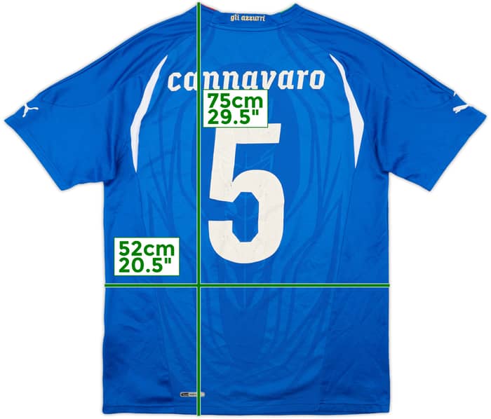 2010-12 Italy Home Shirt Cannavaro #5 - 6/10 - (L)