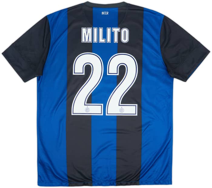 2012-13 Inter Milan Home Shirt Milito #22 - 8/10 - (L)
