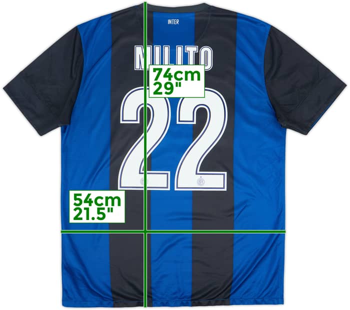 2012-13 Inter Milan Home Shirt Milito #22 - 8/10 - (L)