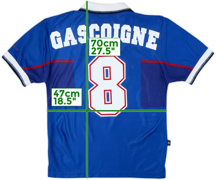 1997-99 Rangers Home Shirt Gascoigne #8 - 9/10 - (XS)