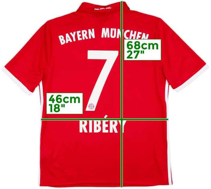 2016-17 Bayern Munich Home Shirt Ribery #7 - 7/10 - (XL.Boys)