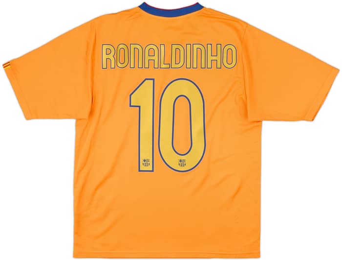 2006-08 Barcelona Basic Away Shirt Ronaldinho #10 - 8/10 - (M)