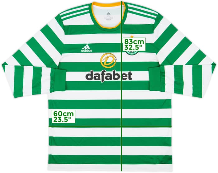 2020-21 Celtic Home L/S Shirt - 9/10 - (XL)