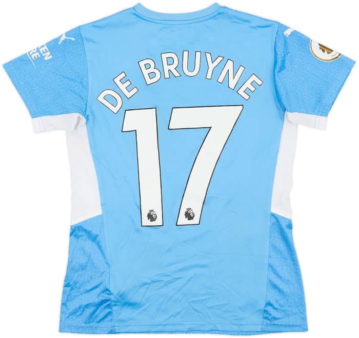 2021-22 Manchester City Home Shirt De Bruyne #17 - 8/10 - (S.Boys)