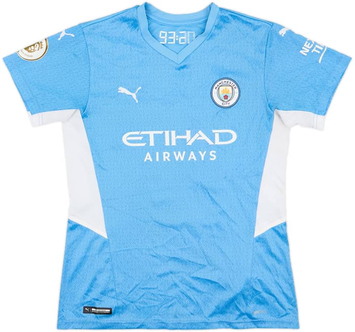 2021-22 Manchester City Home Shirt De Bruyne #17 - 8/10 - (S.Boys)