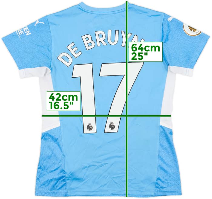 2021-22 Manchester City Home Shirt De Bruyne #17 - 8/10 - (S.Boys)