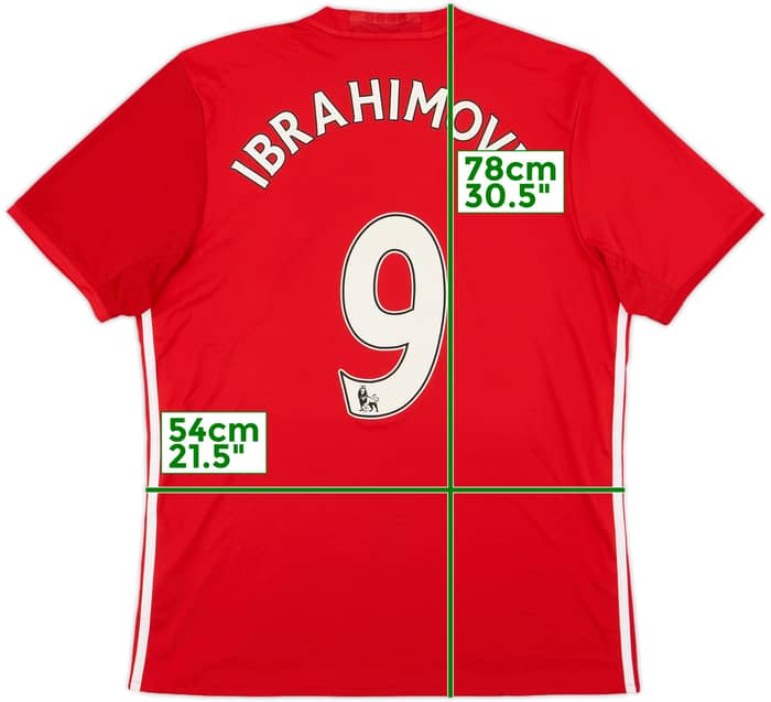 2016-17 Manchester United Home Shirt Ibrahimovic #9 - 6/10 - (L)