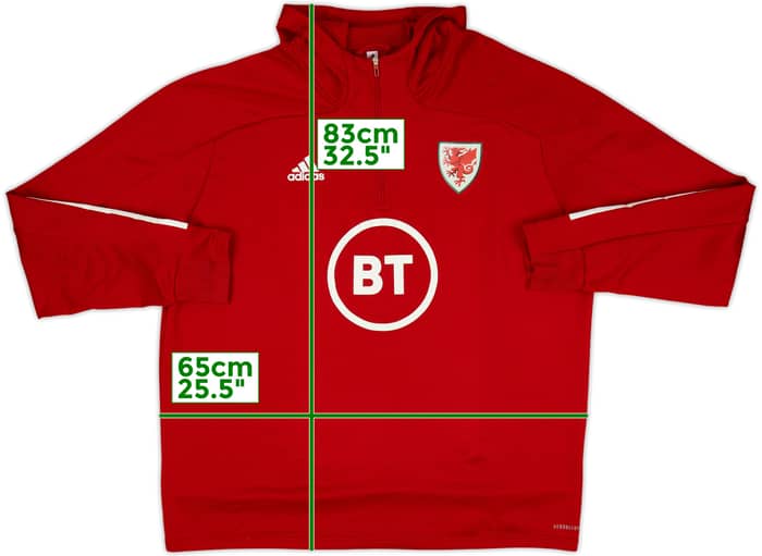 2020-22 Wales adidas 1/4 Zip Hooded Drill Top - 8/10 - (XXL)
