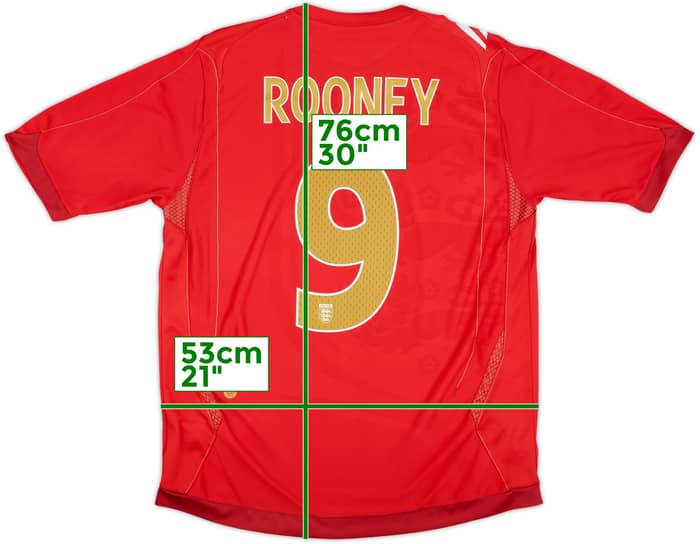 2006-08 England Away Shirt Rooney #9 - 6/10 - (L)