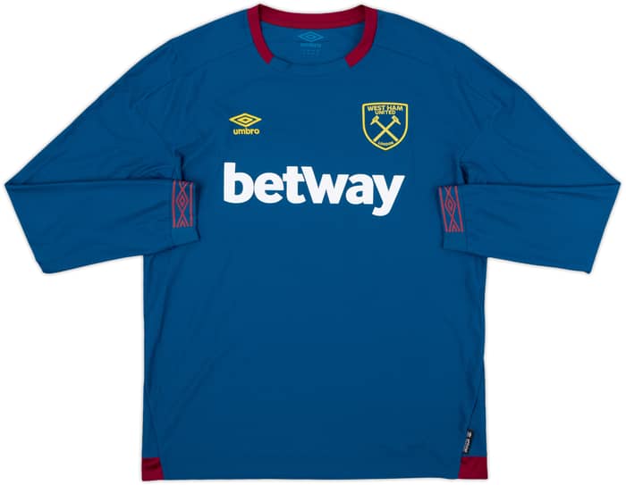 2018-19 West Ham Away L/S Shirt Noble #16 - 10/10 - (XL)