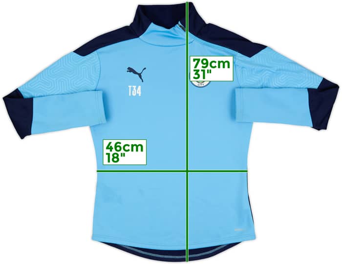 2019-20 Manchester City Player Issue Puma 1/4 Zip Drill Top #T34 - 6/10 - (S)