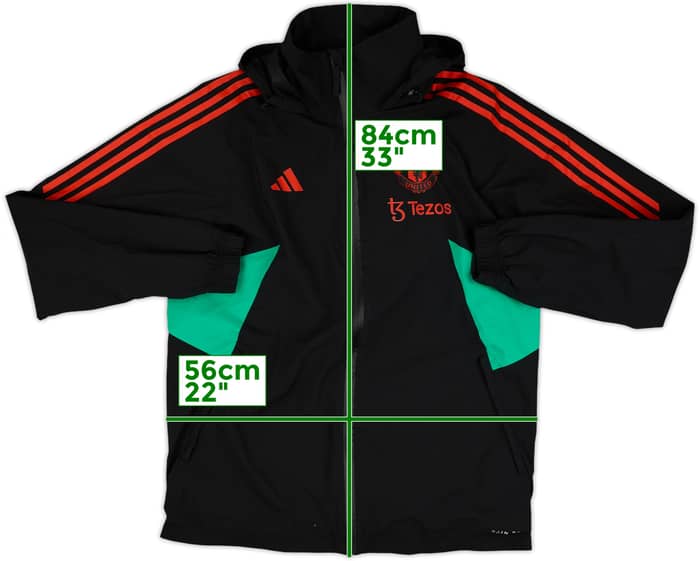 2023-24 Manchester United adidas Hooded Rain Jacket - 8/10 - (M)