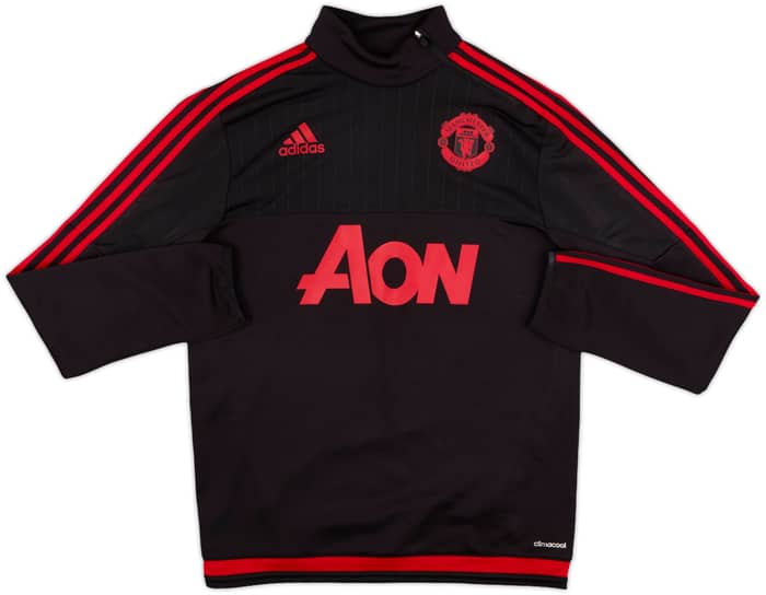2015-16 Manchester United adidas 1/4 Zip Drill Top - 9/10 - (S)