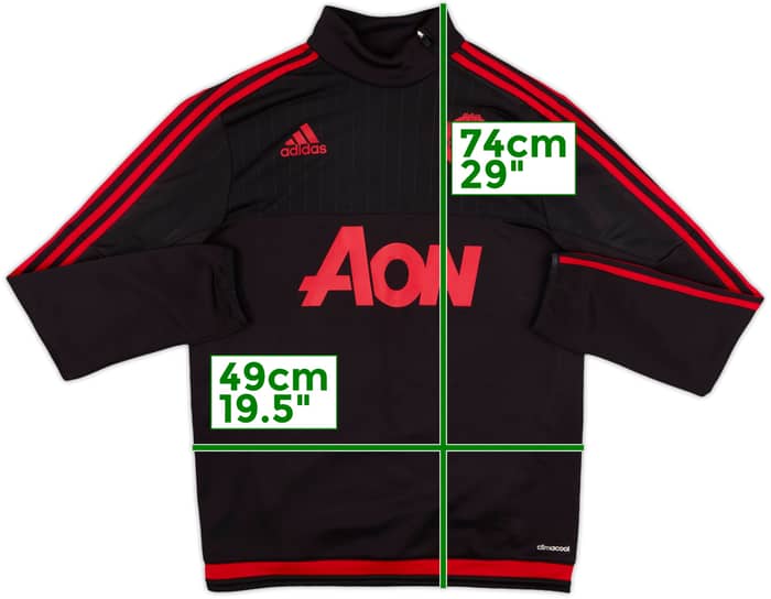 2015-16 Manchester United adidas 1/4 Zip Drill Top - 9/10 - (S)