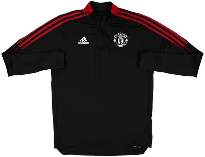 2021-22 Manchester United adidas 1/4 Zip Drill Top - 8/10 - (L)