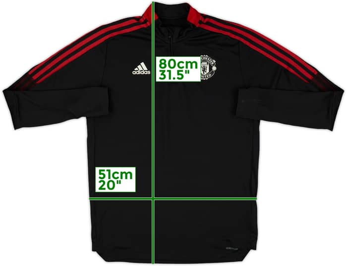 2021-22 Manchester United adidas 1/4 Zip Drill Top - 8/10 - (L)