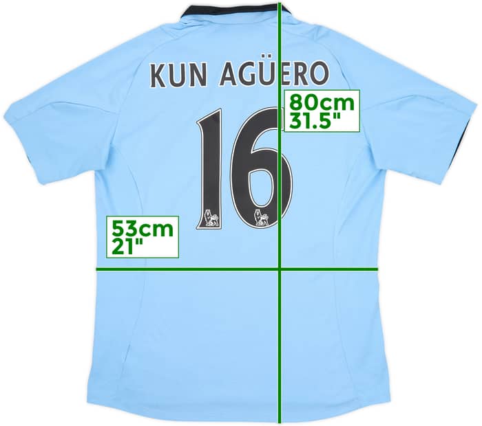 2012-13 Manchester City Home Shirt Kun Aguero #16 - 6/10 - (L)