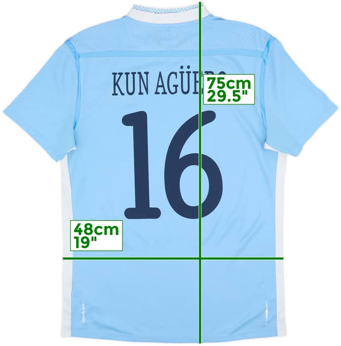 2011-12 Manchester City Home Shirt Kun Aguero #16 - 7/10 - (M)