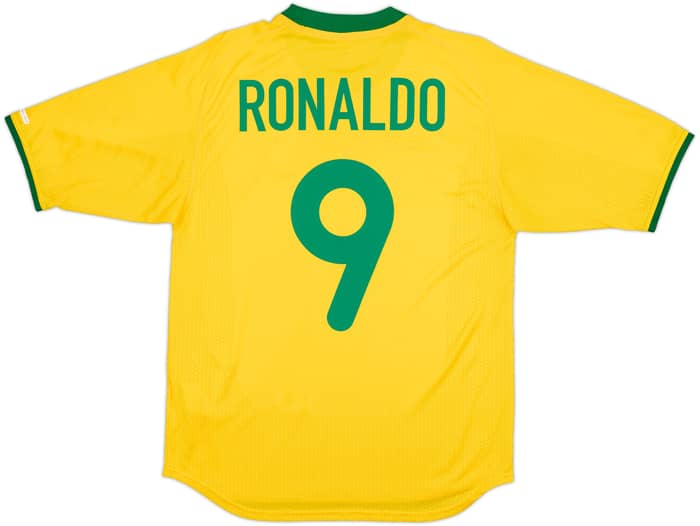 2000-02 Brazil Home Shirt Ronaldo #9 - 9/10 - (S)