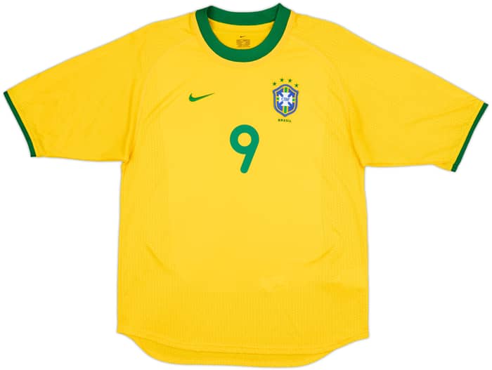 2000-02 Brazil Home Shirt Ronaldo #9 - 9/10 - (S)