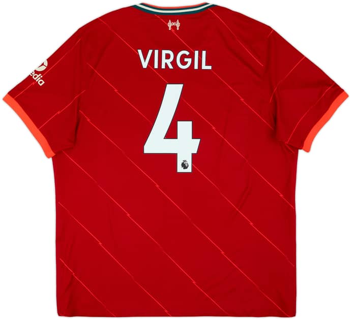 2021-22 Liverpool Home Shirt Virgil #4 - 6/10 - (XXL)