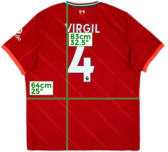 2021-22 Liverpool Home Shirt Virgil #4 - 6/10 - (XXL)