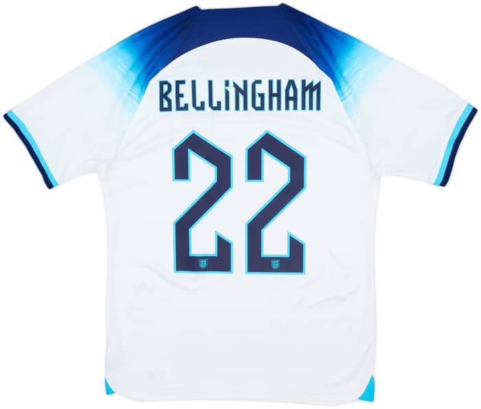 2022-23 England Home Shirt Bellingham #22 - 9/10 - (S)