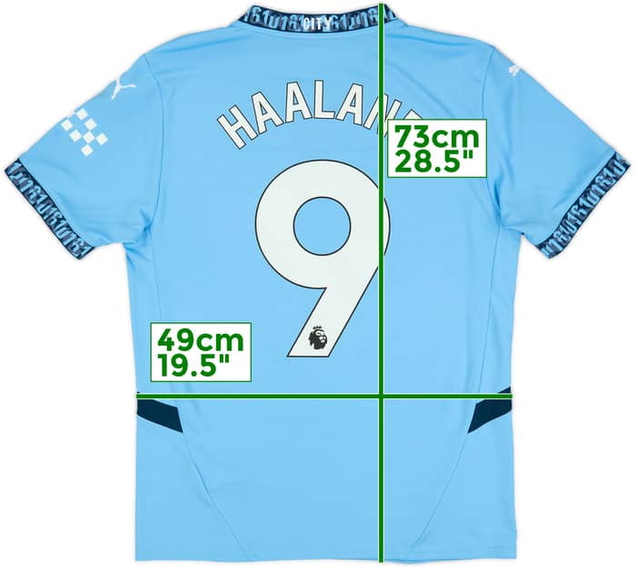 2024-25 Manchester City Home Shirt Haaland #9 - 9/10 - (M)