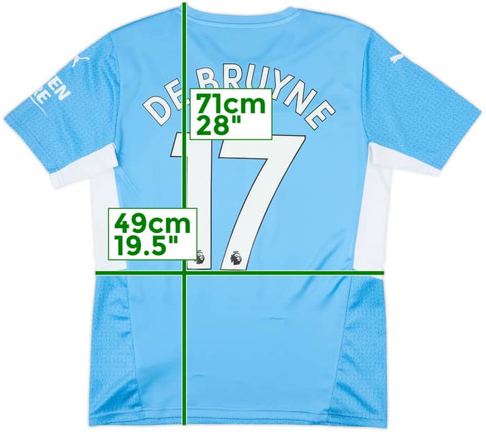 2021-22 Manchester City Home Shirt De Bruyne #17 - 8/10 - (M)