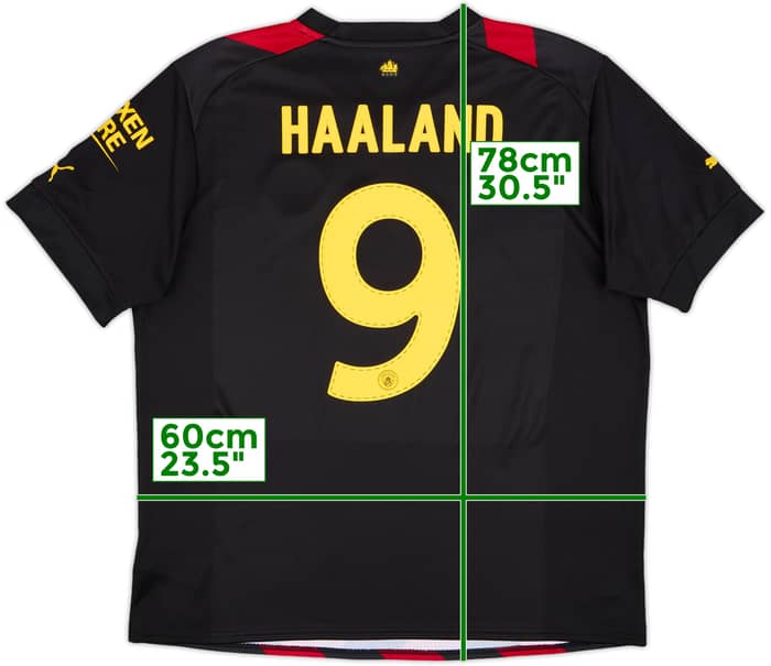 2022-23 Manchester City Away Shirt Haaland #9 - 9/10 - (XL)