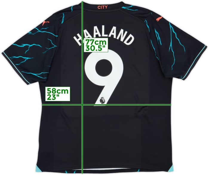 2023-24 Manchester City Third Shirt Haaland #9 - 9/10 - (XL)