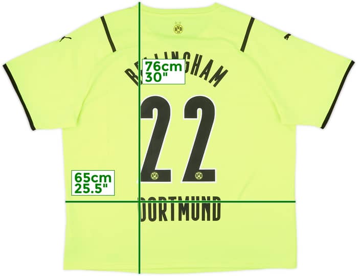 2021-22 Borussia Dortmund European Home Shirt Bellingham #22 - 8/10 - (XXL)
