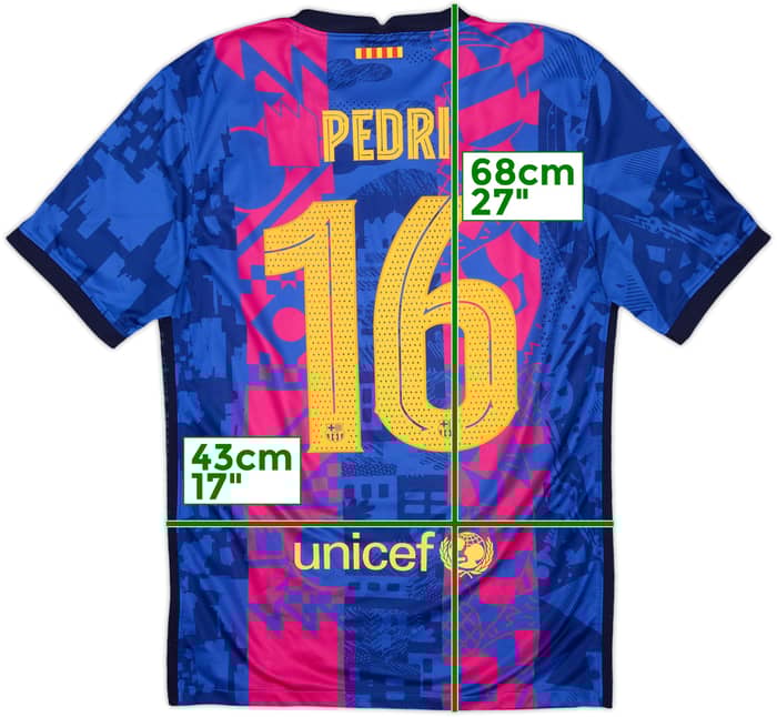 2021-22 Barcelona Third Shirt Pedri #16 - 9/10 - (S)