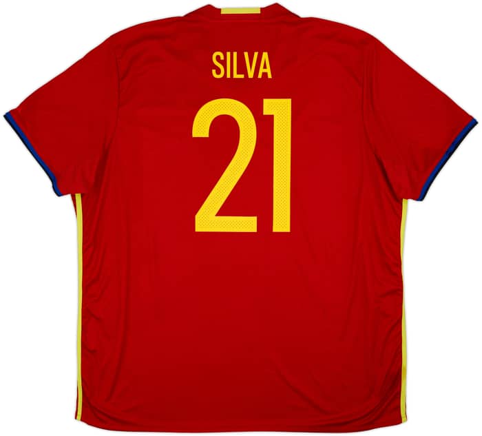 2016-17 Spain Home Shirt Silva #21 - 8/10 - (3XL)